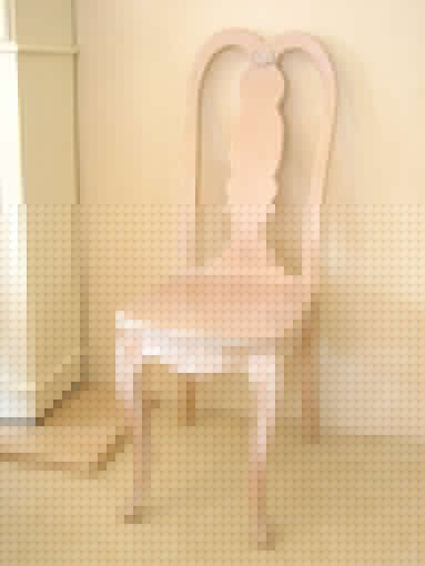 プリマベーラ 薔薇の彫刻 クィーンアンチェア ピンクベージュ色