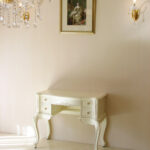 ビバリーヒルズ デスク リボンの彫刻 ホワイト色のサムネイル