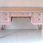 デスクW130cm ピンクベージュ色｜デスク｜輸入家具/ロココ調家具の