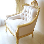 ロココ調ソファ ヴィクトリアンスタイル 1シーター 金箔塗装