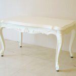 ビバリーヒルズセンターテーブル W85×D50cm シェルの彫刻 ホワイト色のサムネイル