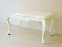 ビバリーヒルズセンターテーブル W85×D50cm シェルの彫刻 ホワイト色