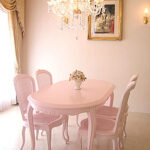 ラ・シェル ダイニングテーブル 160 バービーピンク色のサムネイル