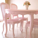 ラ・シェル ダイニングテーブル 160 バービーピンク色
