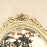 ウォールミラー クラシックローズ アンティークシルバー色｜鏡｜輸入