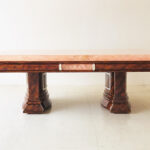 アフロディーテ センターテーブル マーブルブラウン色 大理石ピンク