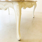 ラ・シェル センターテーブル 100×100cm ホワイト色 クリームベージュ