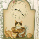 アウトレット 絵画 額装 猫の時計Ⅱのサムネイル