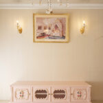 プリンセスロココ ローボード W180cm ピンクフラワー｜TVボード