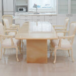 天然石 オニキス ナチュラル ダイニングテーブル 240 二本脚