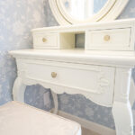 専用　ドレッサー① フレンチ ローズドレッサー W70cm 1面鏡 引出し3杯 ホワイト色