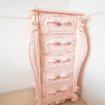 ロココ調　ピンクベージュ　猫足チェスト　引き出し　姫系　タンス ロココ調 チェスト W55cm ピンクローズ｜輸入家具・プリンセス