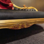 カウチソファ クラシックスタイル エレガントローズ W180cm ゴールド