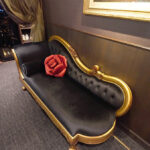 カウチソファ クラシックスタイル エレガントローズ W180cm ゴールド