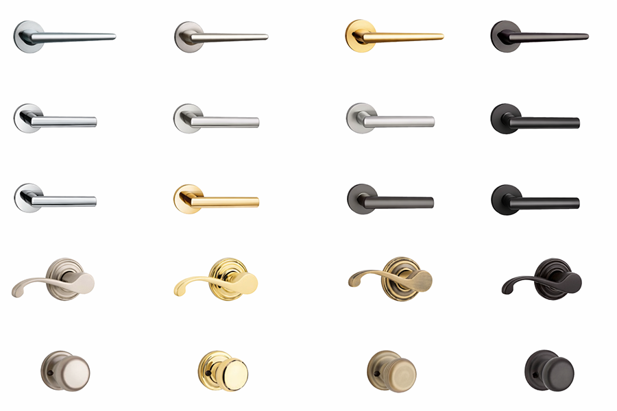 ロココ調建具に合わせて選べるドアレバーのバリエーション。室内ドアの仕上げ金物例 