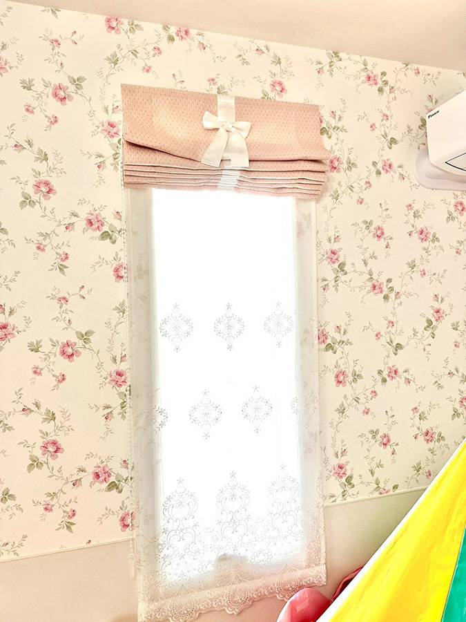 ロココ調シェードカーテン リボン 子供部屋
