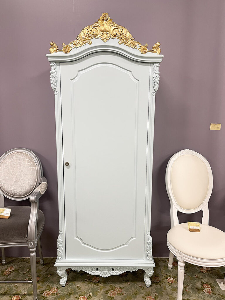 アウトレット ショーケース W77cm 高さ200cm ミントブルー＆ゴールド